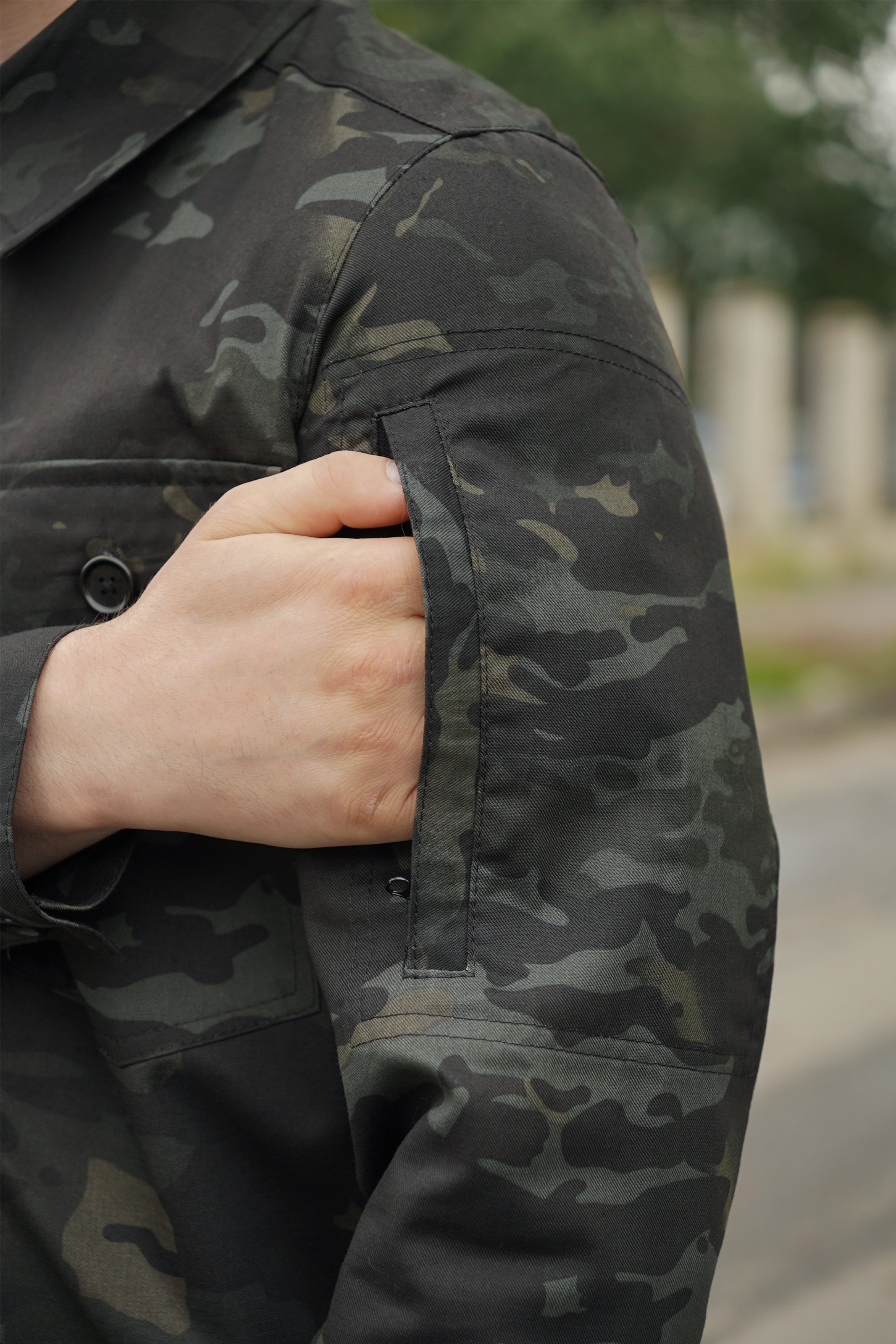 Сорочка тактична Operator 5 Twill чорний мультикам на ґудзиках