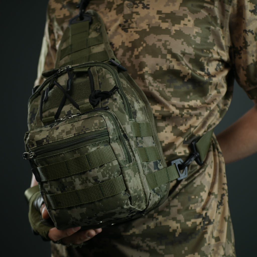 Сумка через плече — Піксель з MOLLE-системою