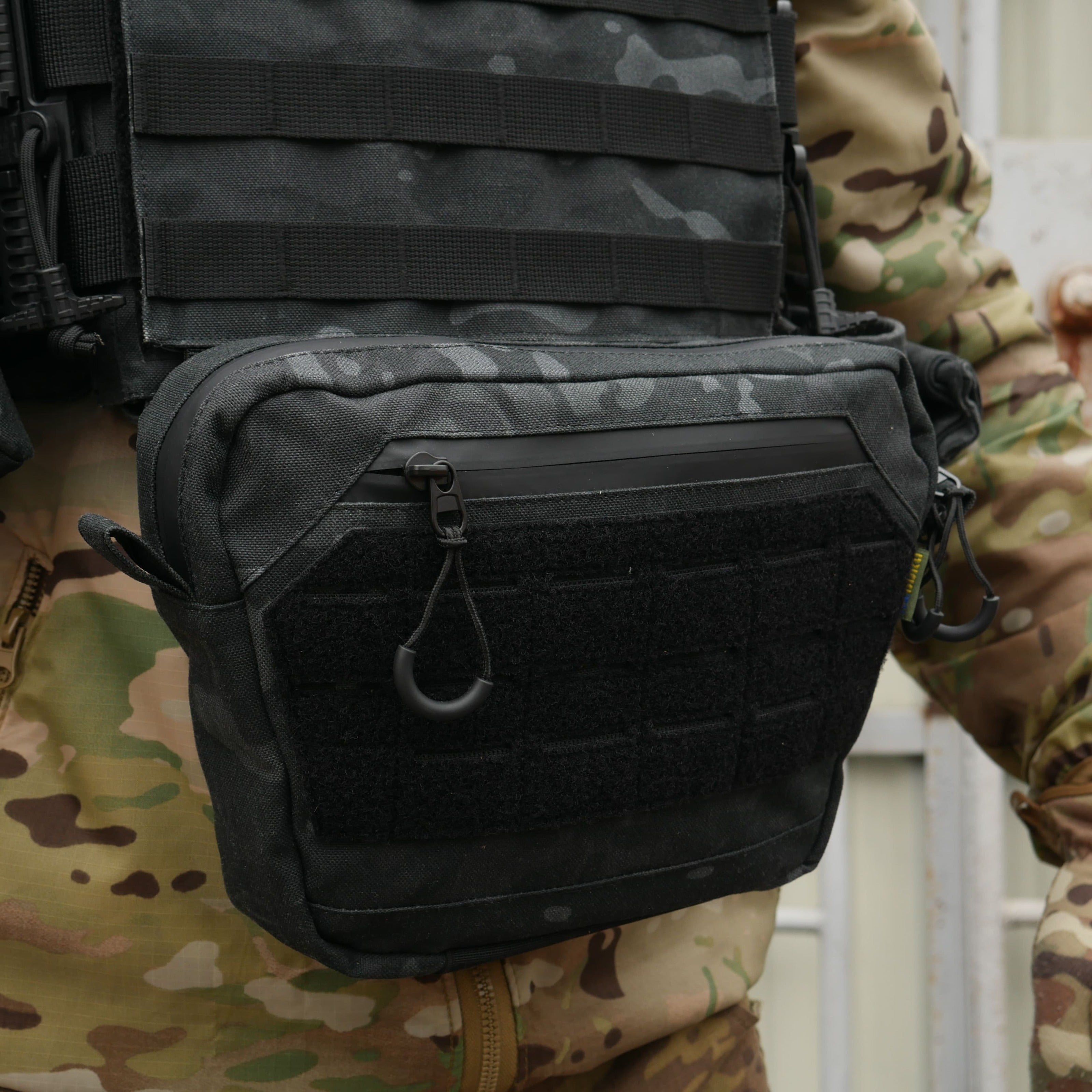Сумка-напашник M Kiborg з балістичним пакетом 1 клас захисту Militex GU Сordura Black Multicam