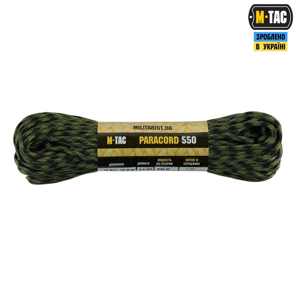 M-Tac паракорд 550 type III Black & Army Green 30м