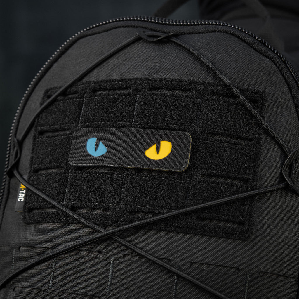 M-Tac нашивка Cat Eyes Laser Cut Black/Yellow/Blue/GID