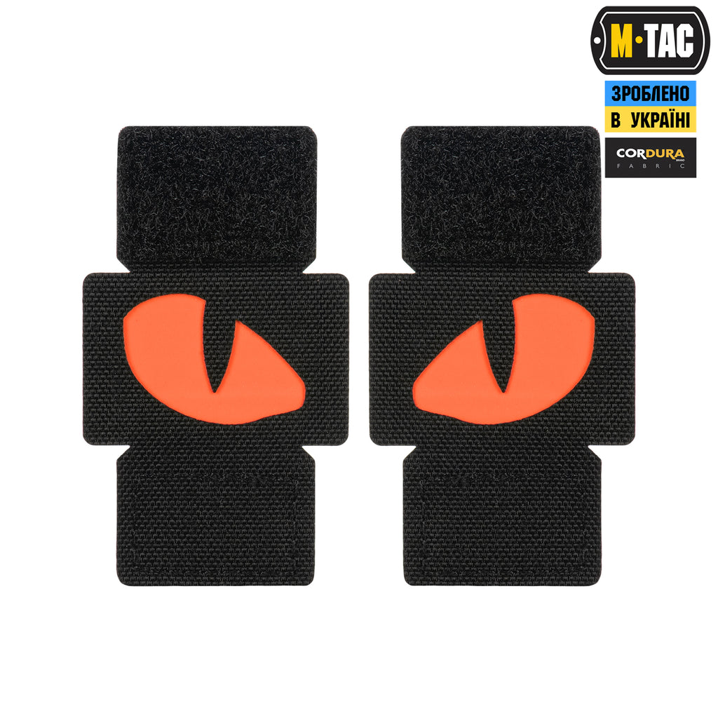M-Tac нашивка Tiger Eyes Laser Cut (пара) Black/Red/GID