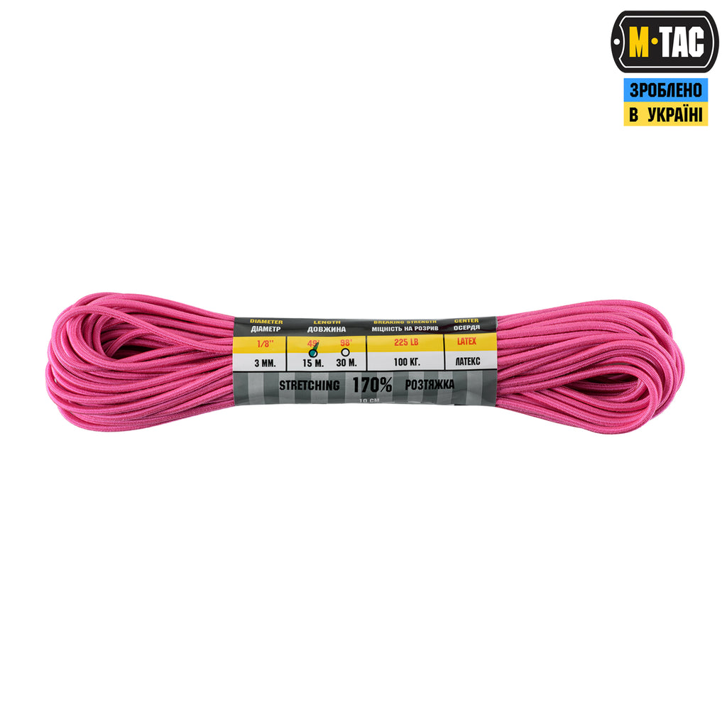 M-Tac паракорд Shock-Cord 3 mm Neon Pink 15м