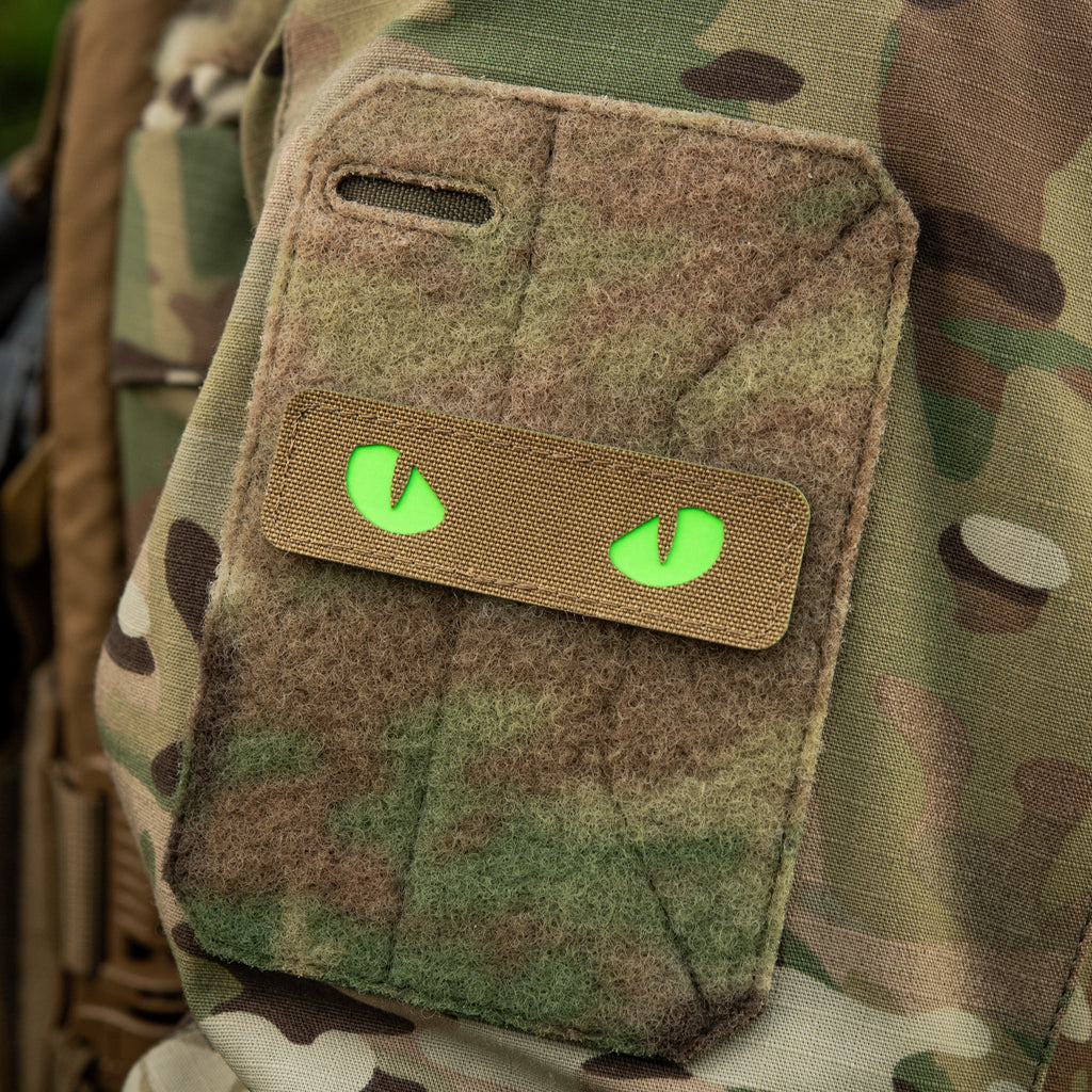 M-Tac нашивка Cat Eyes Laser Cut Coyote/Green/GID
