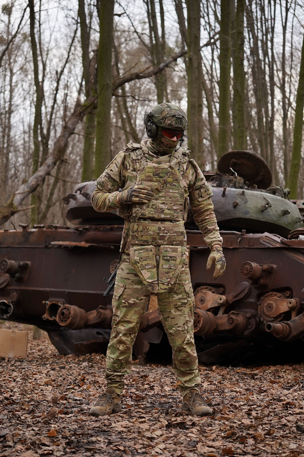 Захист паху (напашник) потрійний з балістичним пакетом 1 клас захисту Militex cordura USA Multicam