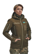 Зимова утеплена жіноча FS куртка-трансформер Soft Shell 2в1, хакі